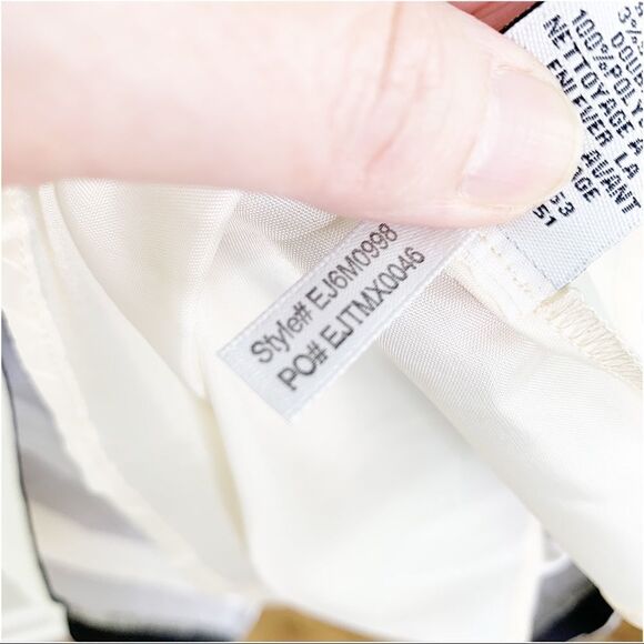 Eliza J Black/Cream Striped Skirt Fit And Flare‎ Dress Size 0 NEW With Tags - Picture 12 of 16